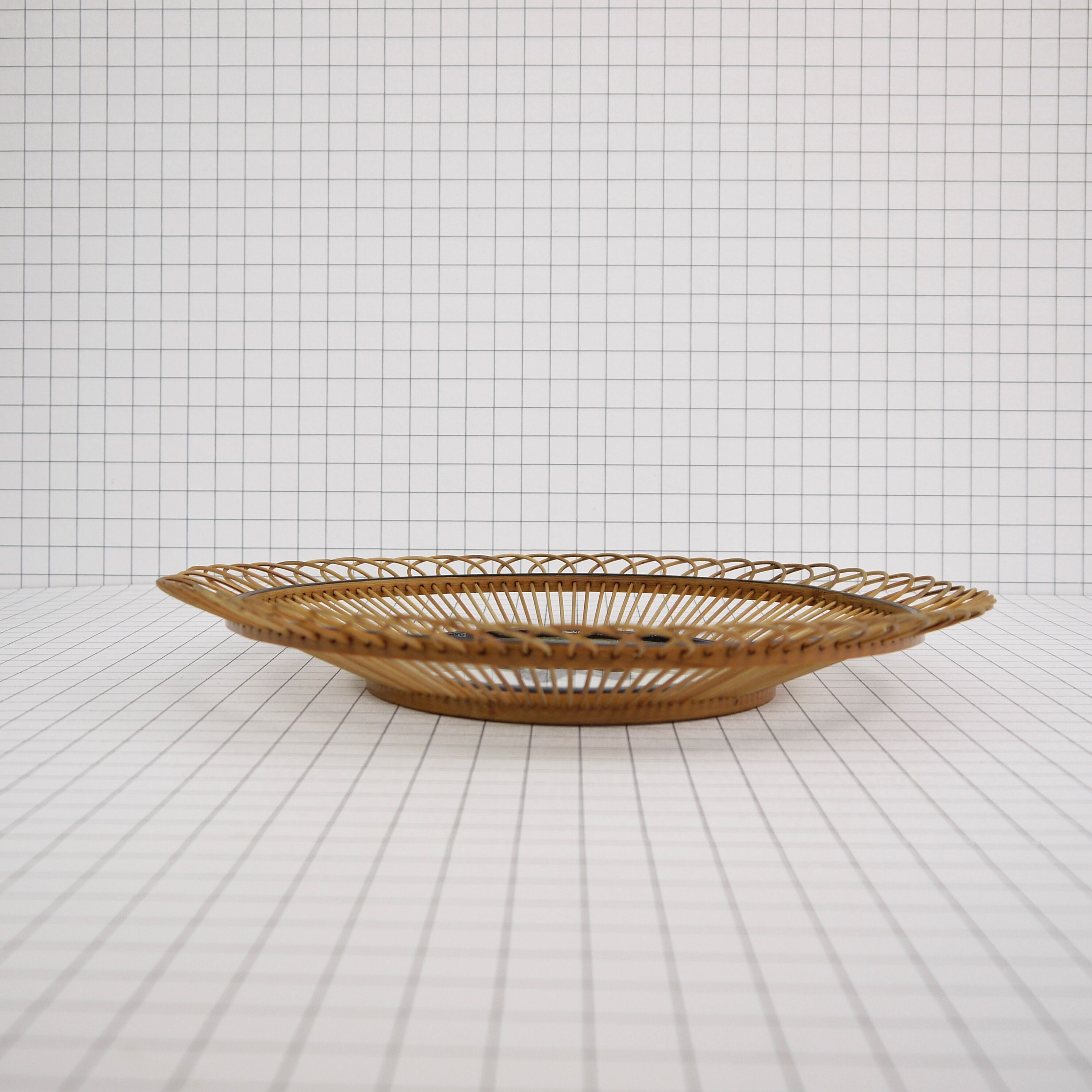 Wicker fruit basket with butterfly