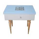 Revamped vintage bedside on blue