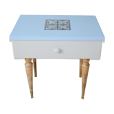 Revamped vintage bedside on blue
