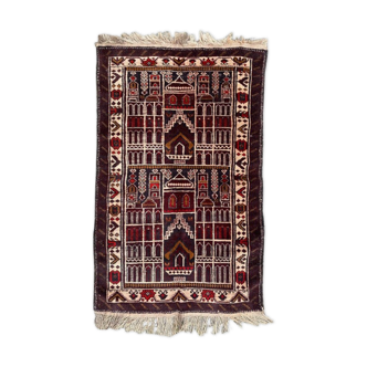Afghan carpet Baluch vintage 140x86cm
