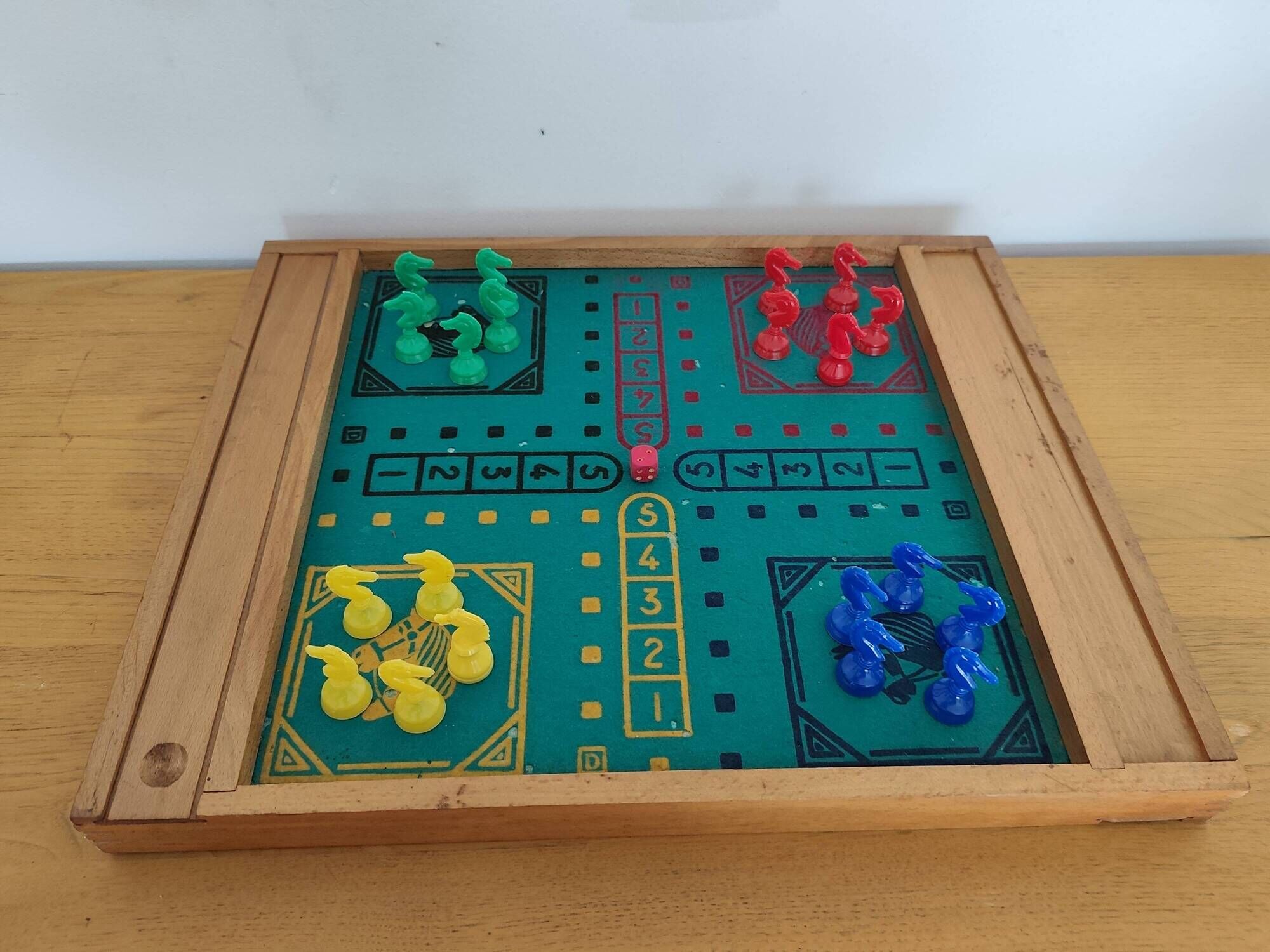 Reversible vintage wooden game board