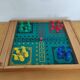 Reversible vintage wooden game board
