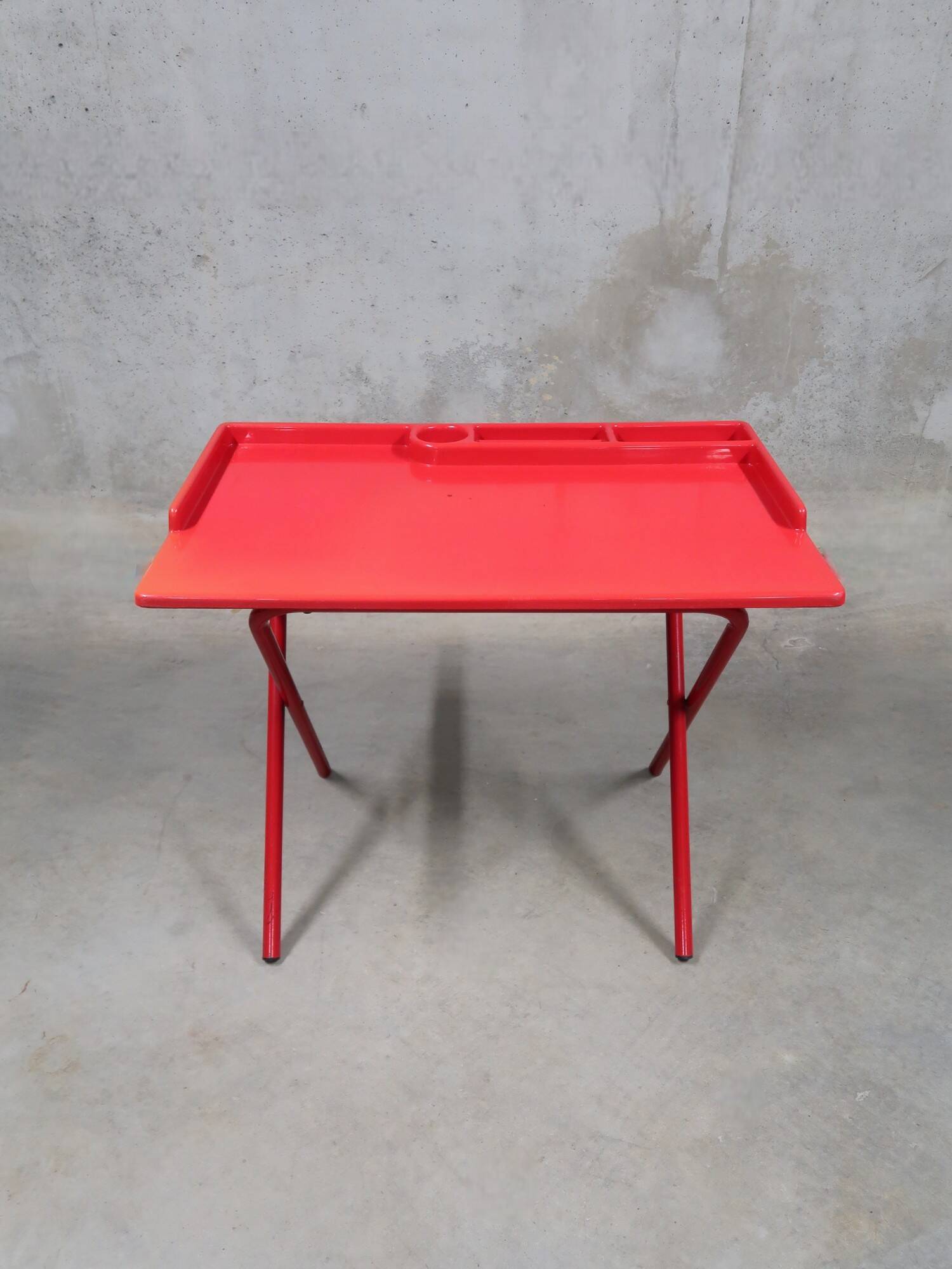 Vintage 80s red fiberglass desk