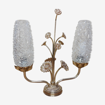 Lampe fleur laiton