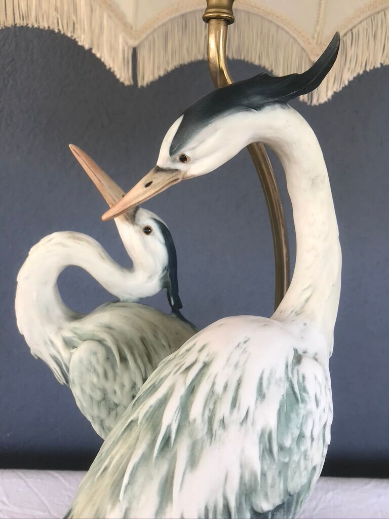 Herons lamp, capodimonte G.Armani 1960/70