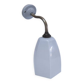Art Deco wall lamp, opaline, brass, porcelain, 1920s/1930s