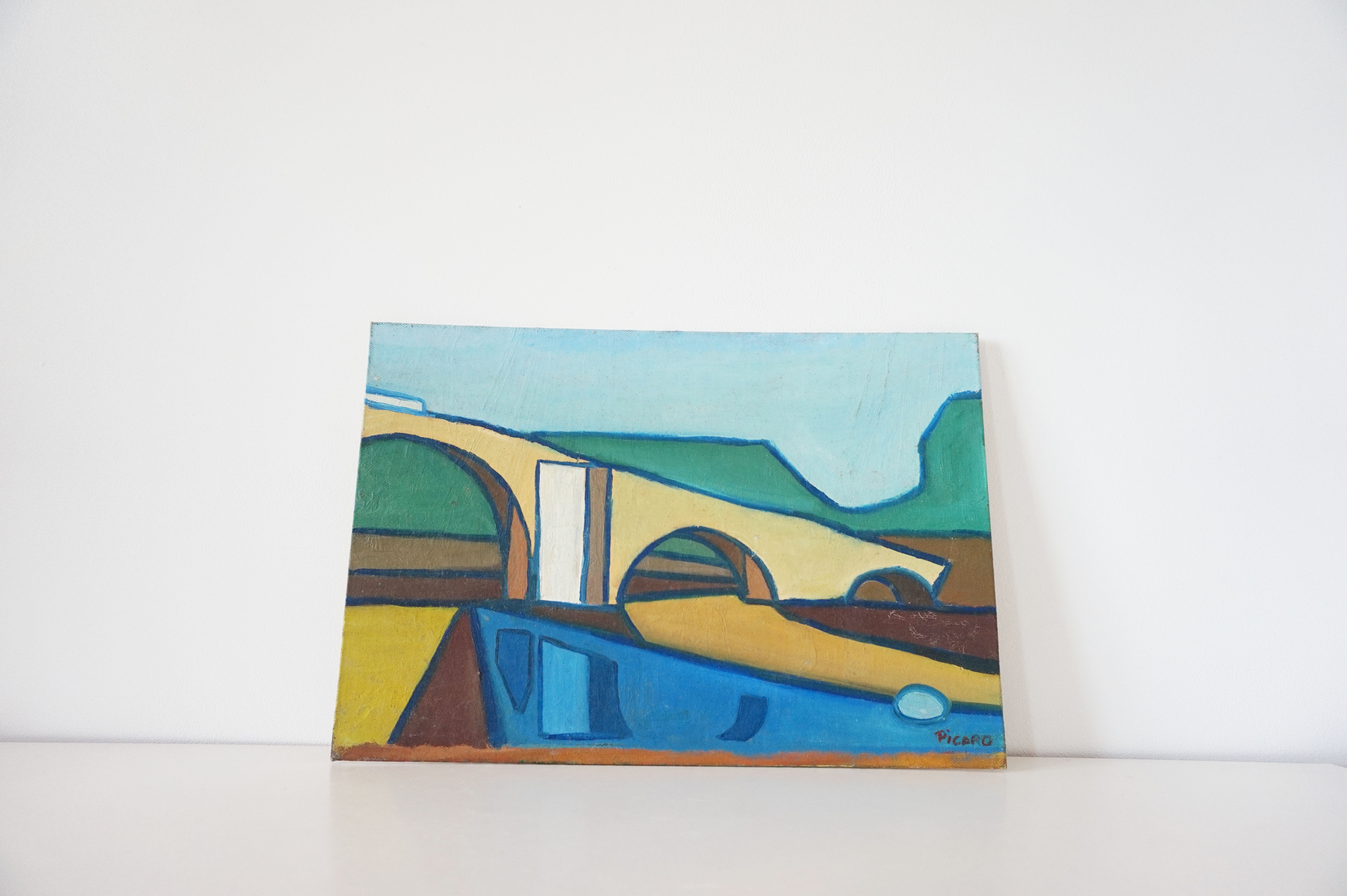 Oil painting painting "Pont roman de mane"