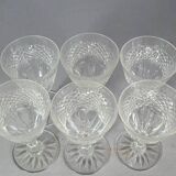 Set of 6 antique cut crystal aperitif glasses. Perfect condition. SC