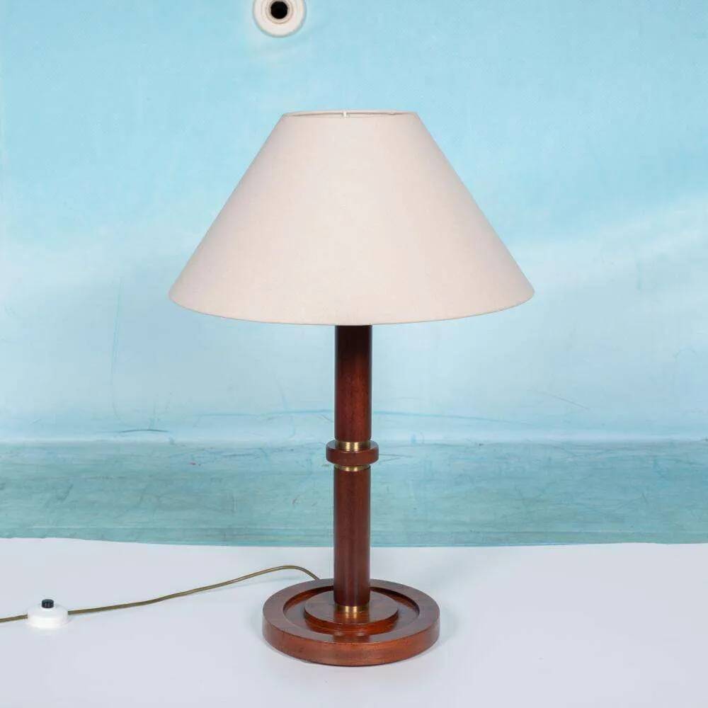 Vintage wooden table lamp from the 1960s.