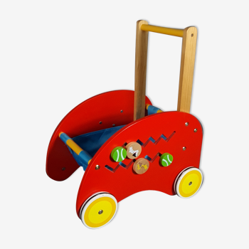 Wooden toy bin cart for 1 to 3 year Manhattan toy company
