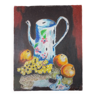 Tableau nature morte grappe de raisin