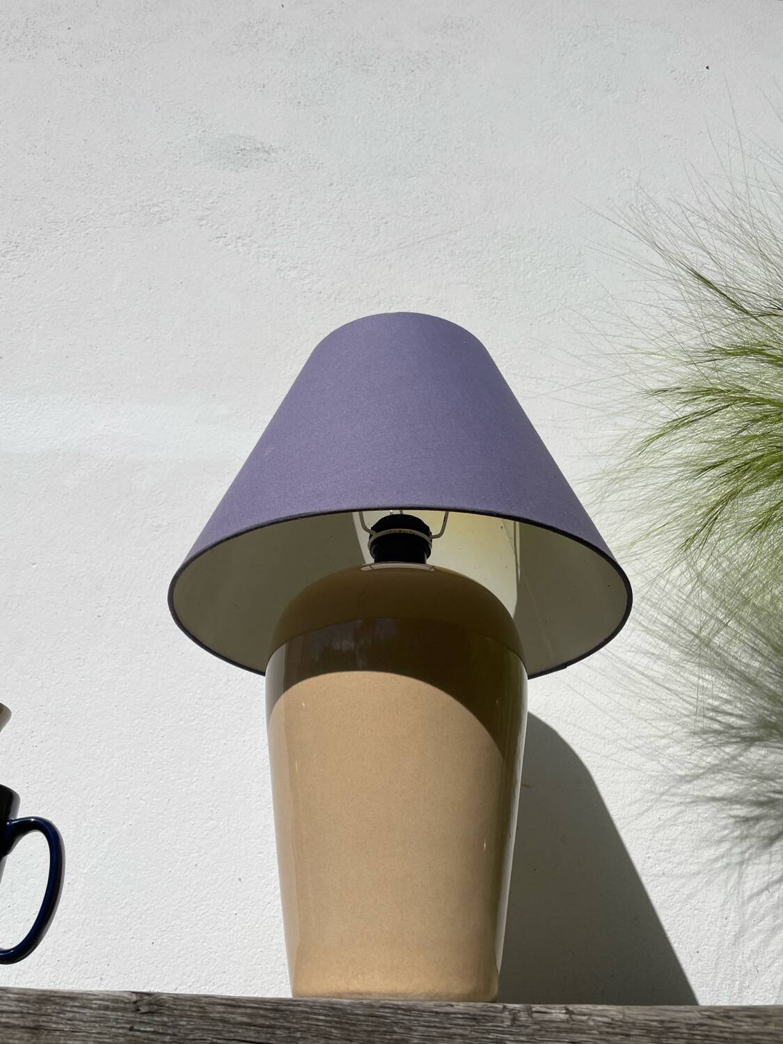 Beige ceramic lamp, Brussels factory, 1990