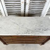 Louis XVI style chest of drawers in mahogany and walnut