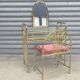 Gold metal dressing table and seat, Italy 1980