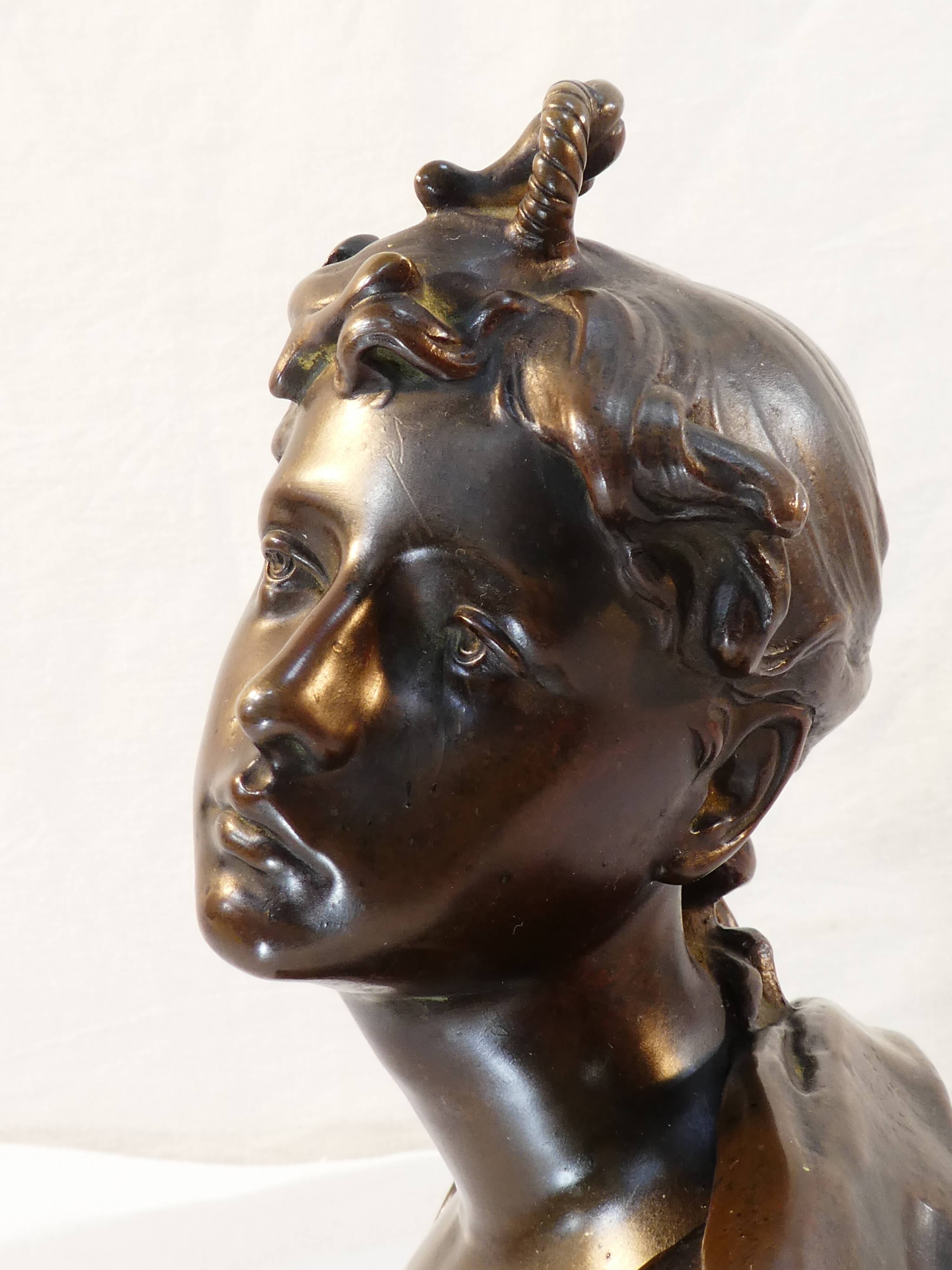 Bronze bust by Felix Pierre Richard 19th century