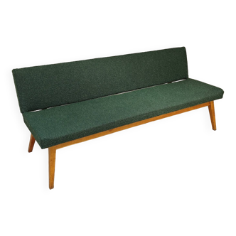 Modular bench / daybed by Tatra, green mottled French terry fabric 1960