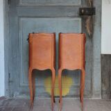 Pair of wooden bedside tables, vintage bedside table, side table.