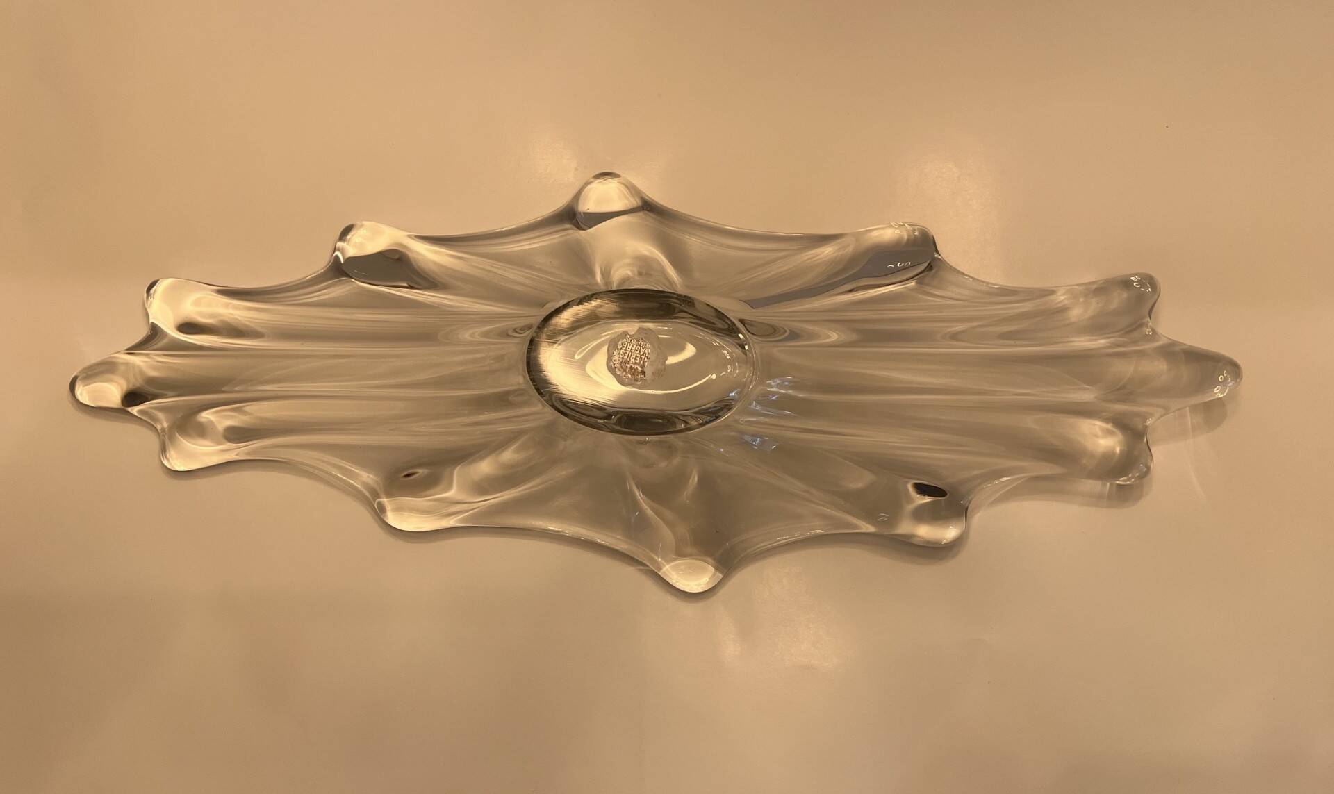 Large vintage crystal centrepiece bowl