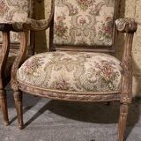 Pair of antique carved wooden armchairs