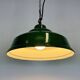 Industrial British Green Enamel Factory Pendant Lamp, 1960s