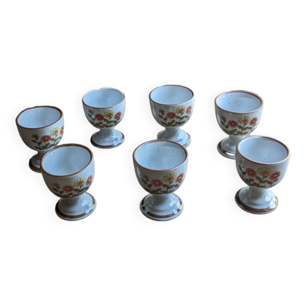 Lot De 6 Coquetiers Céramique Provençale Olive Jaune – Idéal Œuf à La Coque & Décoration Cuisine