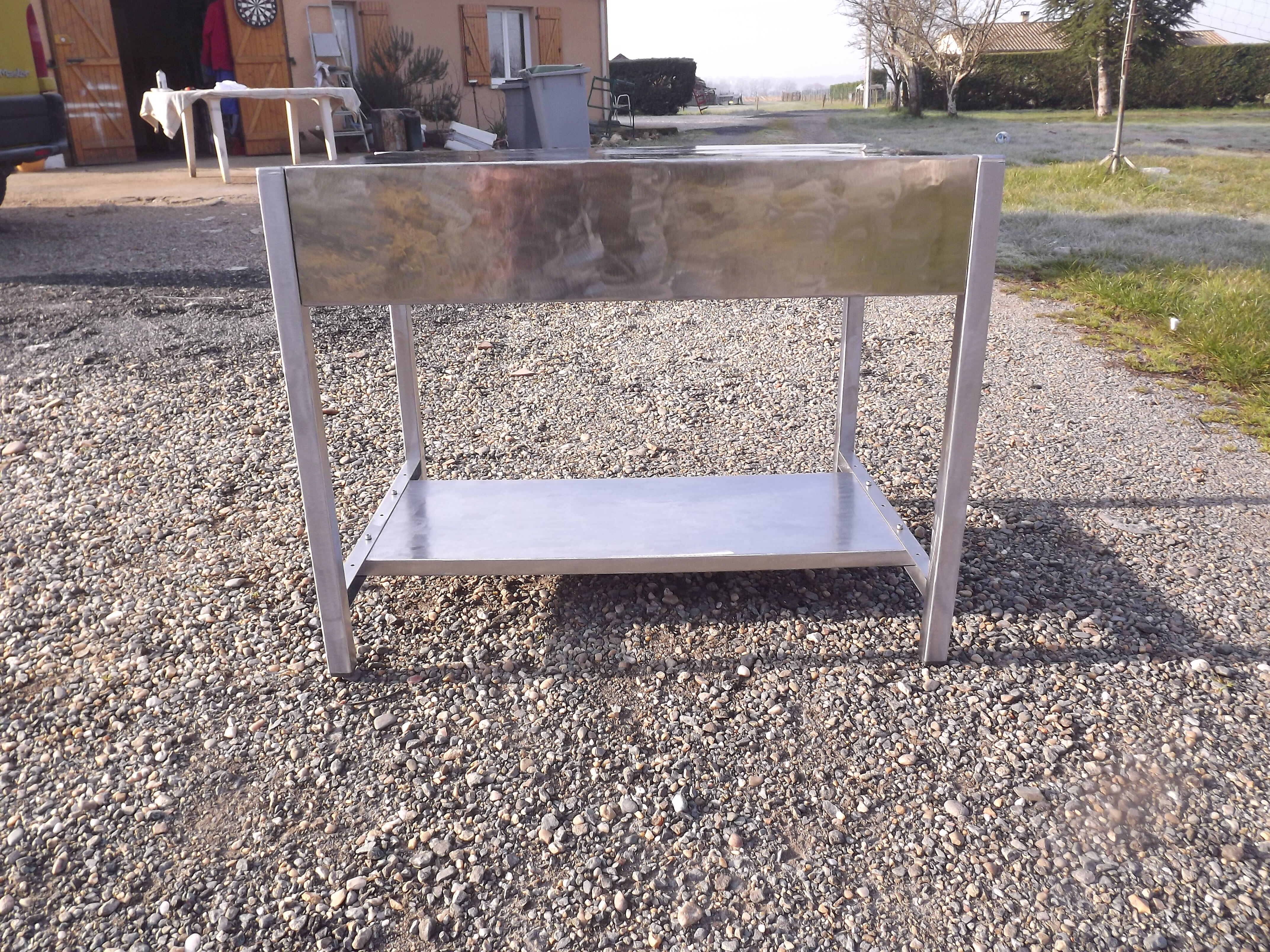 Industrial iron side table