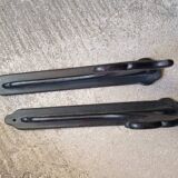 Old coat rack in blackened wood