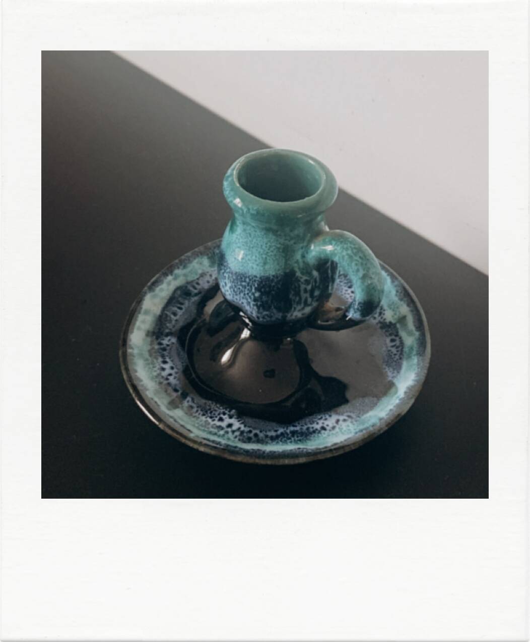 Glazed candle holder