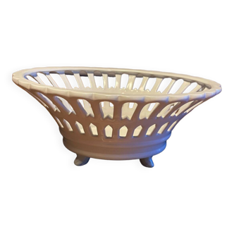 White earthenware fruit basket