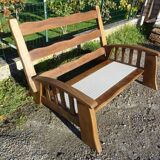 Brutalist elm bench