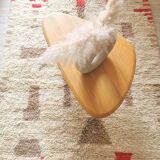 Berber carpet Azilal wool with two-tone geometric patterns