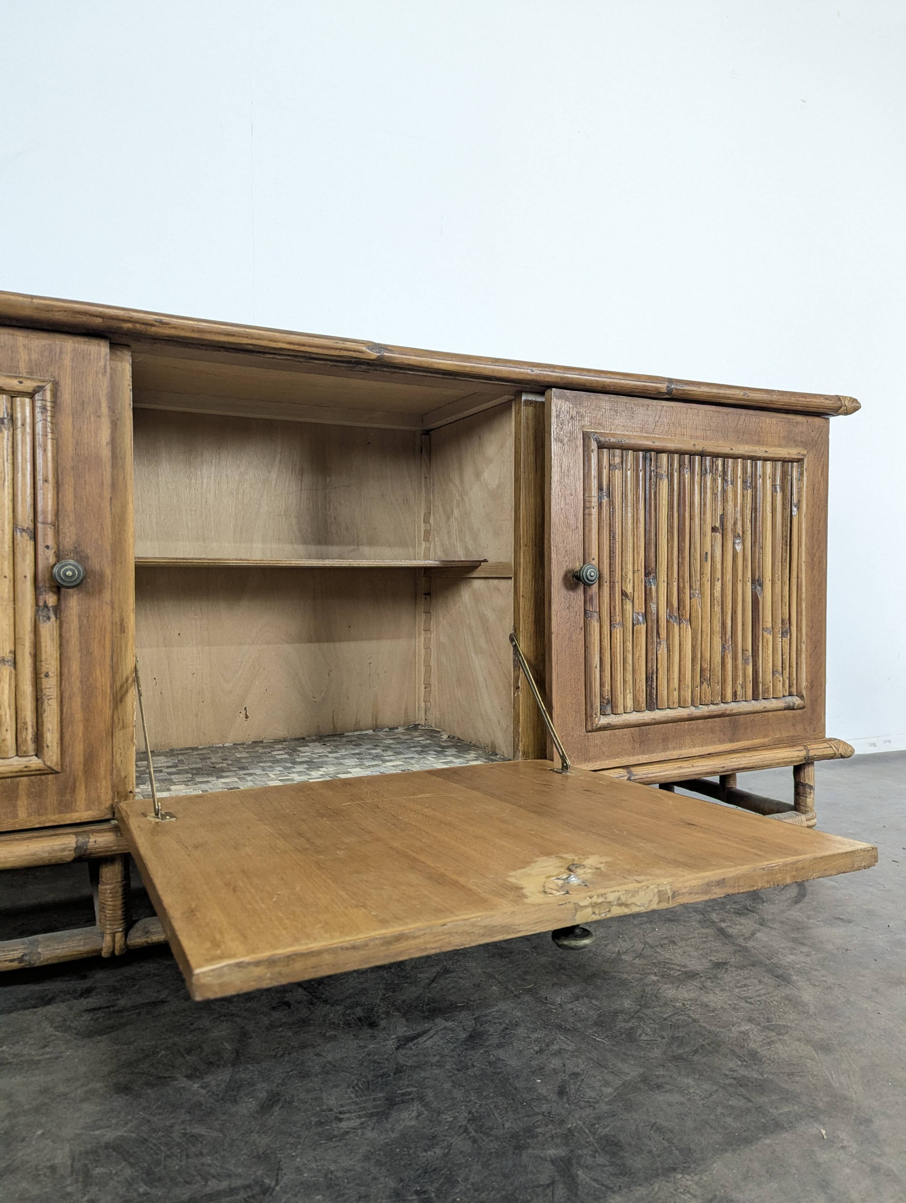 Enfilade en bambou fendu, années 60