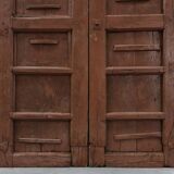 Large 17th century Monastery doors in terracotta lacquered oak, Portugal