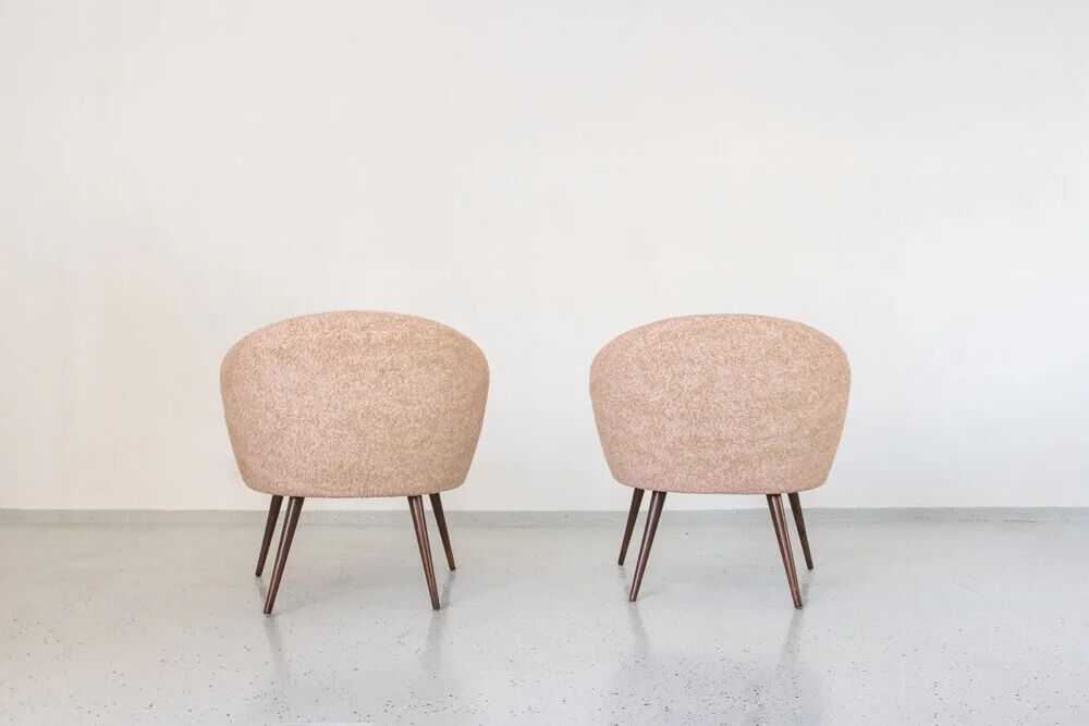 Pink Vintage Shell Armchairs From Lfm, Poland, 1970s, Set Of 2