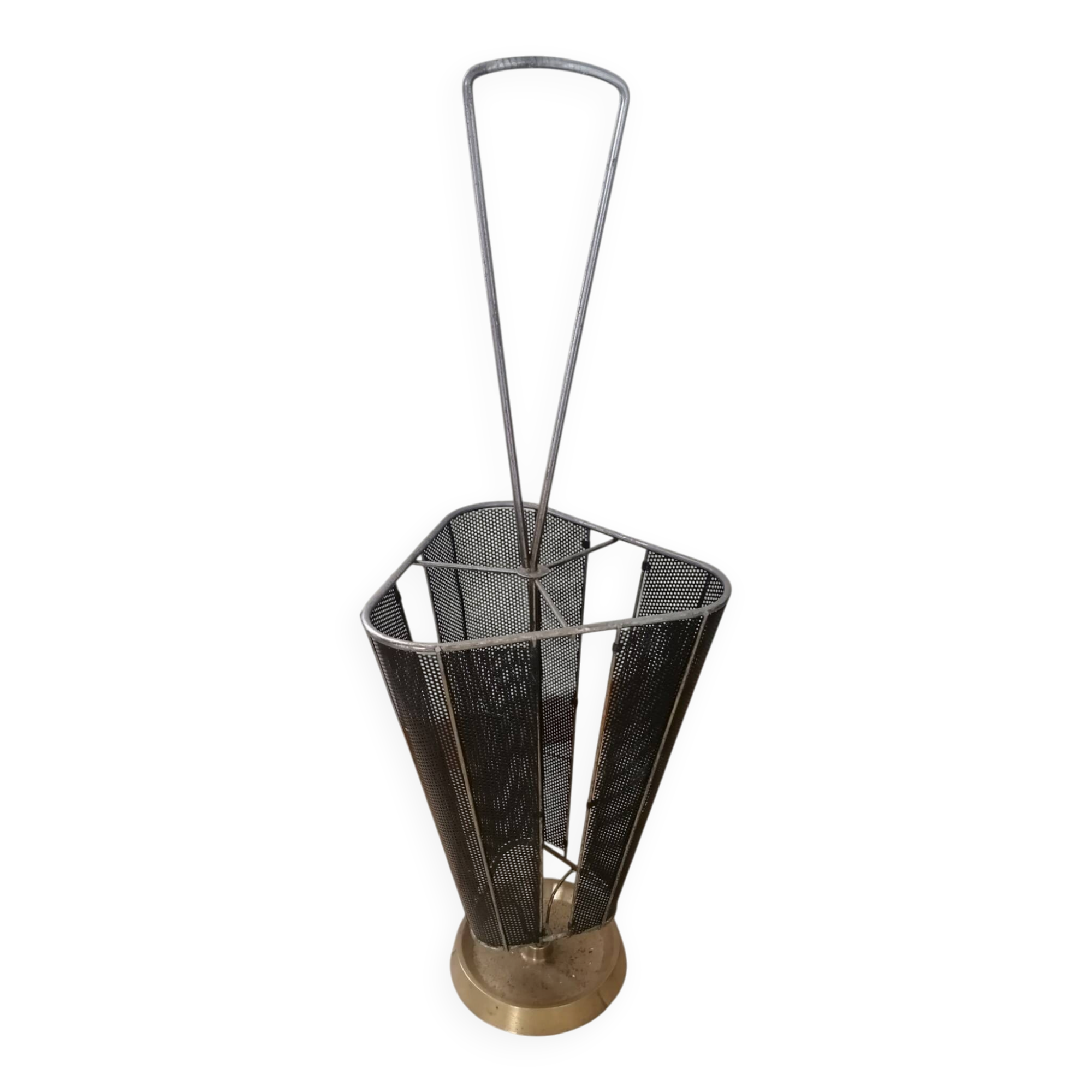 Brass and perforated metal umbrella stand from the 1950s - Wagner Keller