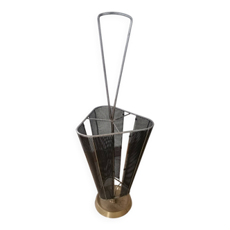 Brass and perforated metal umbrella stand from the 1950s - Wagner Keller