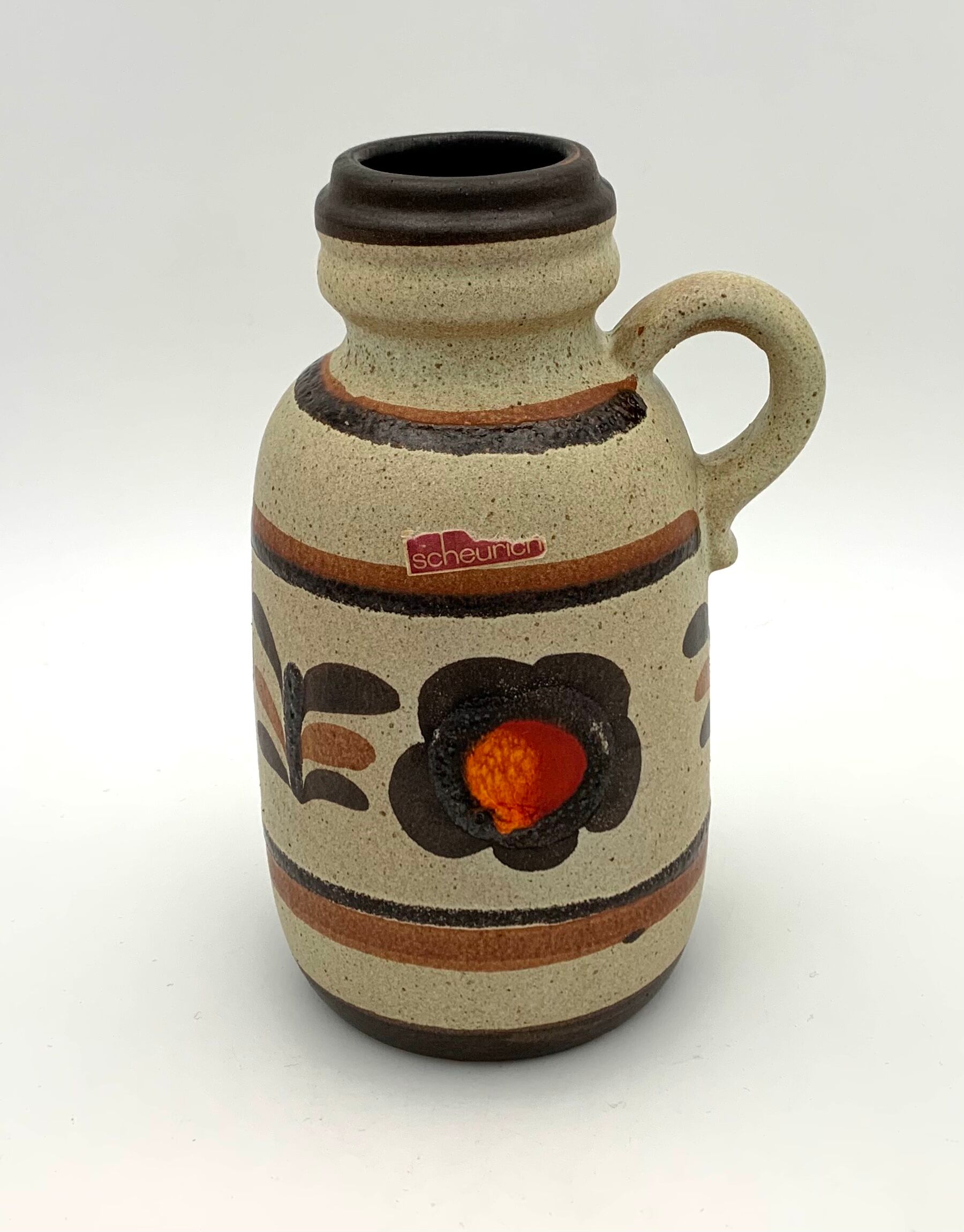 Vintage Scheurich West Germany Ceramic Vase, Numbered 413-20 - 1960s