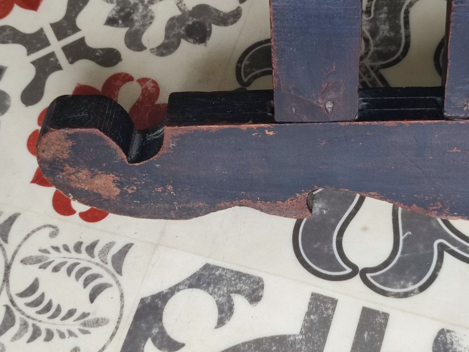 Antique folding oriental chair with mother-of-pearl inlays