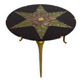 Exceptionnelle table basse en bronze et marqueterie de marbres, c. 1960