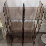 Smoked plexiglass bookshelf