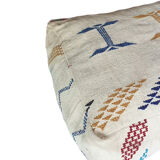 Moroccan kilim Pouf - White 60 x 60 x 20 cm