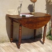 Ancienne table console en noyer, pieds en cuillère de miel