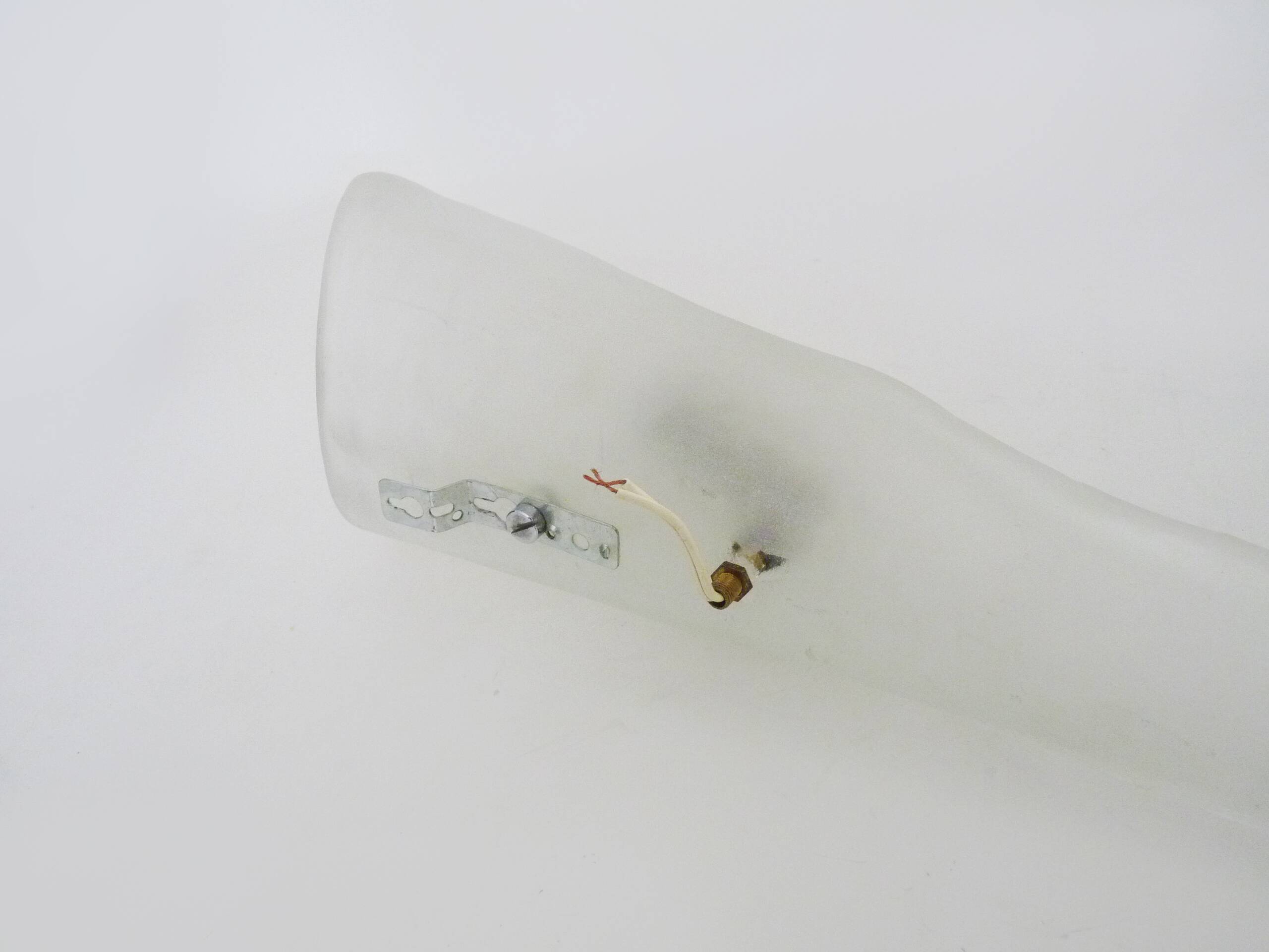 Very large handcrafted frosted glass wall sconce. Ice, Iceberg