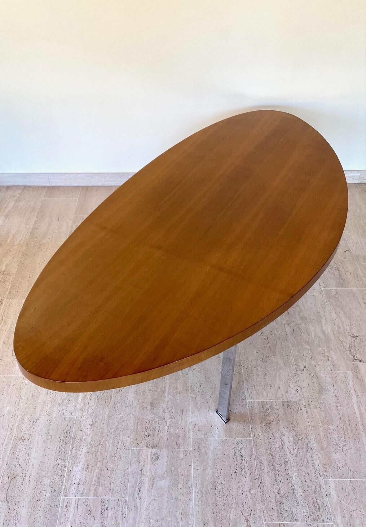 Oval wooden coffee table, 1960