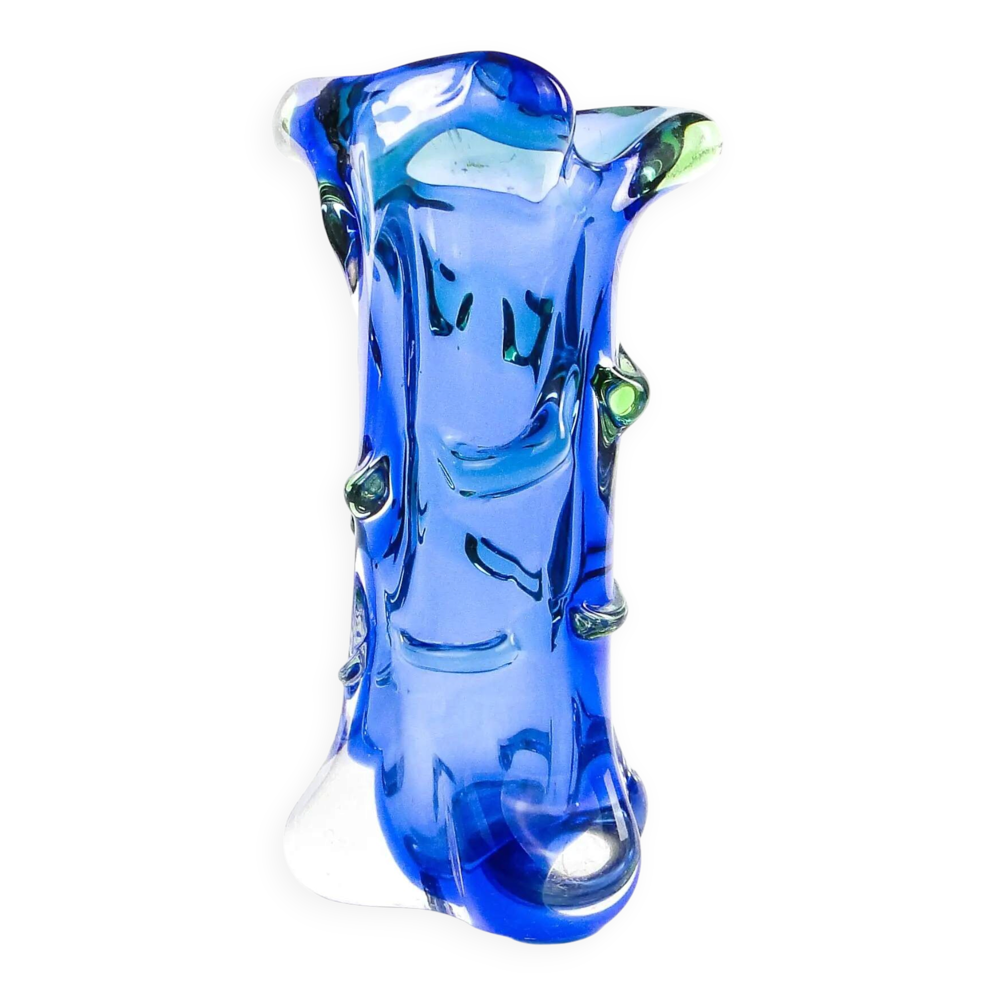 Vase moderne du milieu du siècle, en verre, conçu par J. Hospodka, Tchécoslovaquie, années 1960.