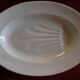 Antique asparagus dish, large 19th century oval earthenware dish D. JOHNSTON & J. VIEILLARD BORDEAUX
