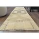 1970s Vintage Turkish Hand-Knotted Wool Cotton Orange Runner Rug 75x322