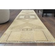 1970s Vintage Turkish Hand-Knotted Wool Cotton Orange Runner Rug 75x322