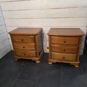 Pair of Louis Philippe style bedside tables in cherry wood.