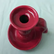 Burgundy ceramic candlestick